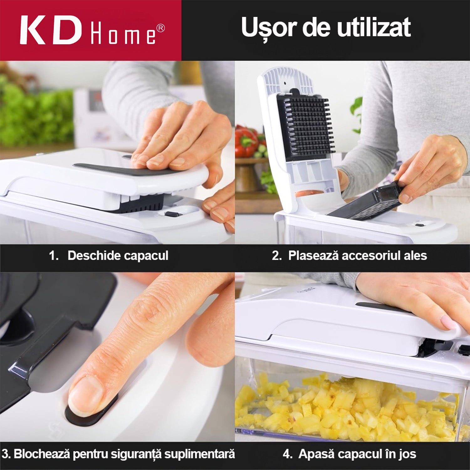 Tocator de Legume 4 in 1 Profesional KD Home ChopMaster Tocator de Legume 4 in 1 Profesional KD Home ChopMaster